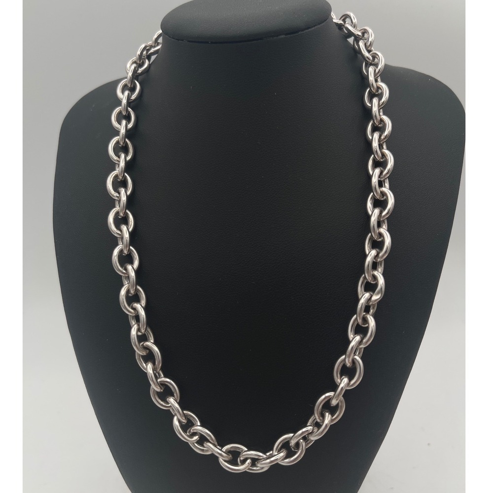 Chunky Rolo Link Statement Necklace Made in Italy 29g 16"